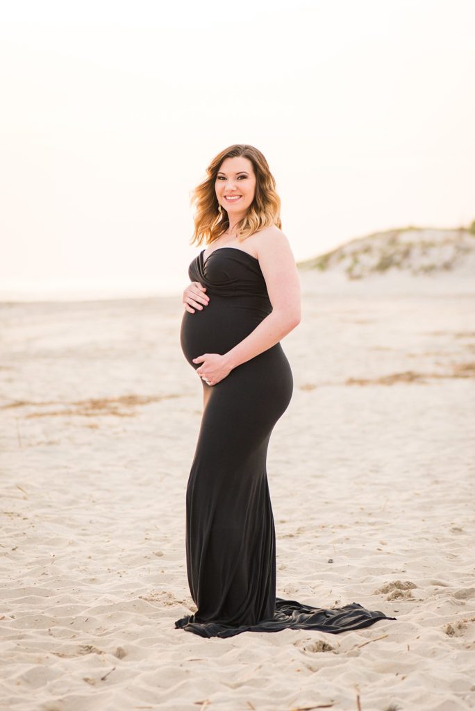 Black Scalloped maternity gown